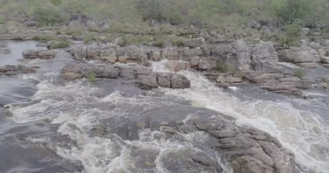 River drone slide view of brazil national park Stock Footage 139950965