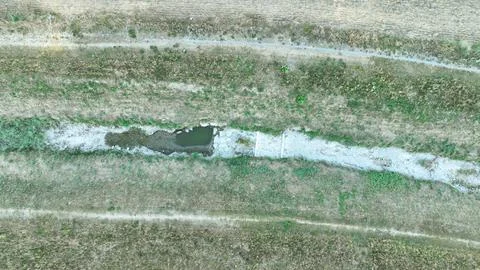 River drought dried stream dry shallow waterway Trusovicky creek climate Stock-Fotos