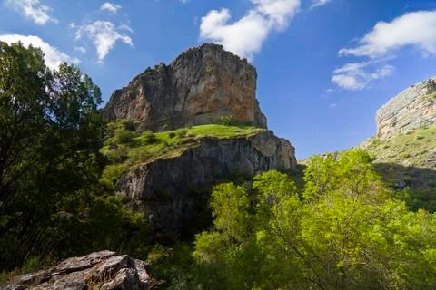 River dulce cliffs in guadalajara, spain Stock Photos