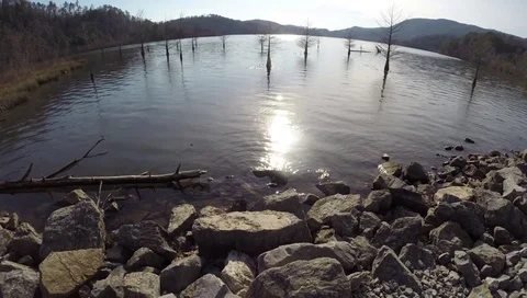 River during the Evening Fish Eye Effect 스톡 동영상 73125206