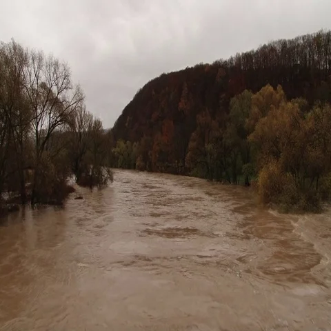 River during flood Stock Footage 69293153