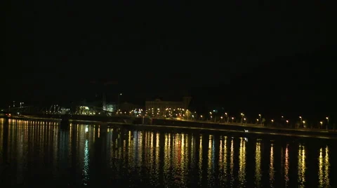 River During The Night Budapest Stock Footage 46029622