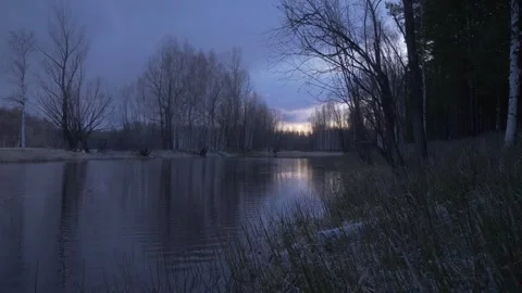 River in early spring Stock Footage 283564023