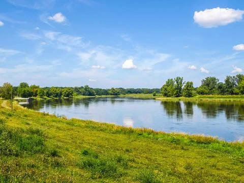 River Elbe HDR High dynamic range HDR View of river Elbe in Dessau, German... Stock Photos