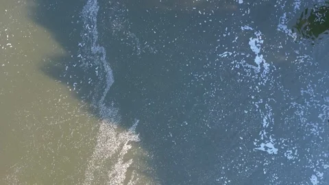 River Elster weir, bridge in Leipzig summer. Lovely aerial view flight drone Video stock 283820925