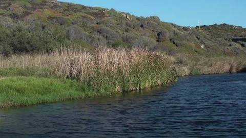 River, ending on a Coast Stock Footage 76380520