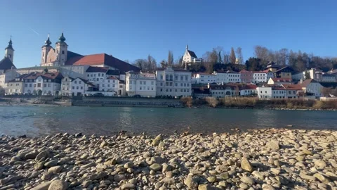 River enns in steyr Stock Footage 228370605