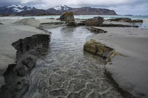 River erosion forming pattern Stock Photos