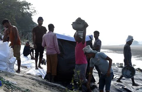 River erosion in India Stock Photos