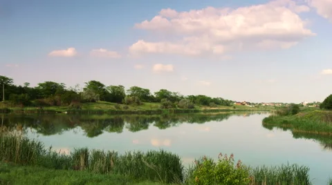 River in the evening. panoramic view 2 Stock Footage 50452747