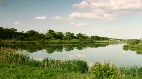 River in the evening. panoramic view 3 Stock Footage 50452703