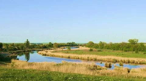 River in the evening. panoramic view Stock Footage 50280678