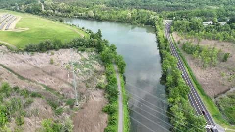 A River that Extends - Limestone Creek Aqueduct - Syracuse, NY Vídeos de archivo 336554259