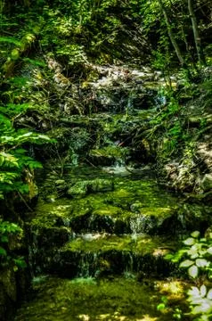 River falling down the mountain Stock Photos
