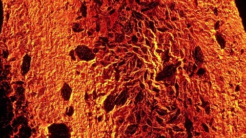 River of Fire - Lava River Flyover Video stock 272185223