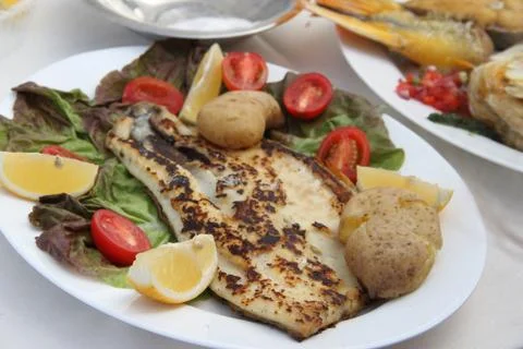 River fish dish Foto stock