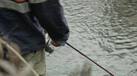 River Fishing Stock Footage 45178983