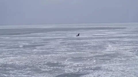The river fleet Sea ship work winter 스톡 사진