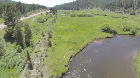 River flight over river  raw 3 Stock Footage 51365608