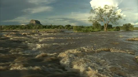 River in Flood Stock Footage 10839688