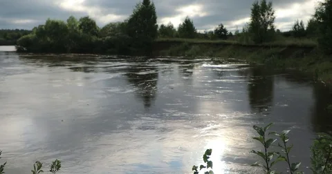 River in flood Stock Footage 80262017