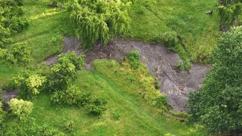 A river in flood Stock Footage 262472433