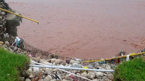 River Flooding in Jammu Due to Heavy Rainfall Stock-Footage 315968685