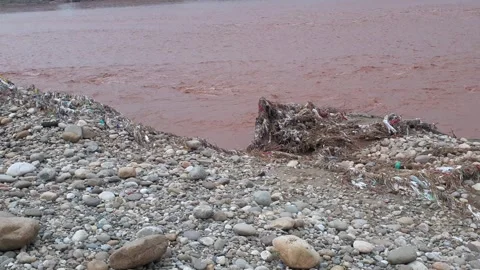 River Flooding in Jammu Due to Heavy Rainfall Stock-Footage 315970634