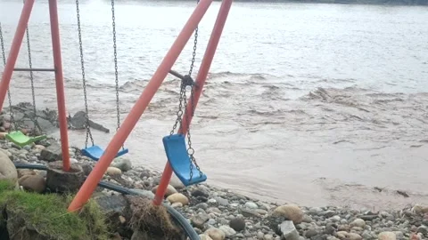 River Flooding in Jammu Due to Heavy Rainfall Stock-Footage 316143375