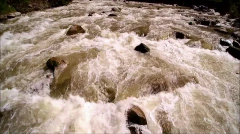 River flow aerial view. Stock Footage 64427104
