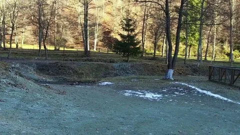 River flow and old mill in countryside Video stock 71824392