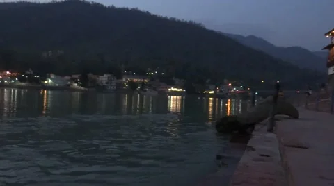River Flow / Ganga River in Rishikesh 7 스톡 동영상 50161347