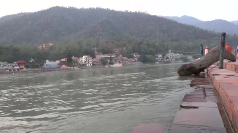 River Flow / Ganga River in Rishikesh 3 Stock-Footage 50165038