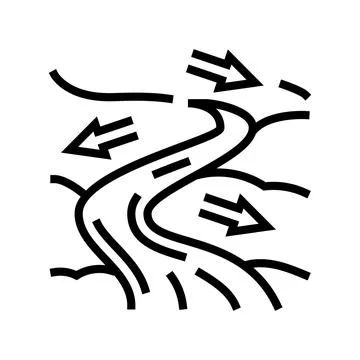 River flow hydroelectric power line icon vector illustration Stockillustratie