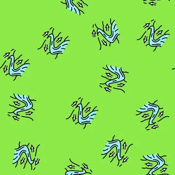 River flow hydroelectric power vector seamless pattern Stock Illustration