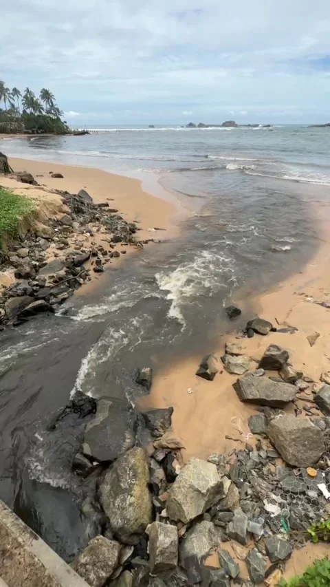 River Flow Into Indian Ocean Stock Footage 253713929