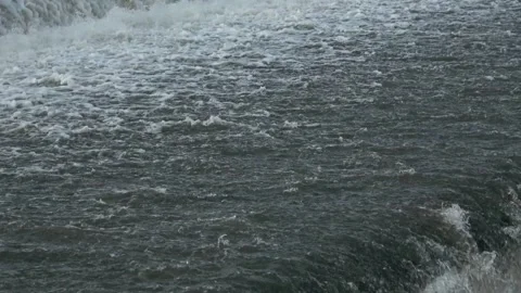 River Flow Rubber Dam 4K Stock Footage 308724453