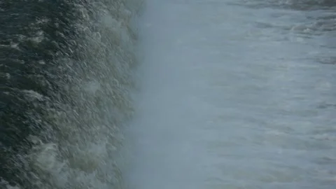 River Flow Rubber Dam Slow Motion Stock Footage 308649521