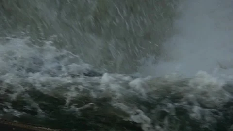 River Flow Rubber Dam Slow Motion Stock Footage 308649689