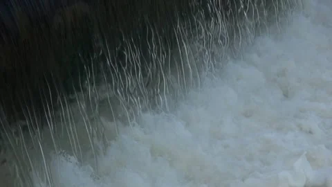 River Flow Rubber Dam Slow Motion Stock Footage 308692857