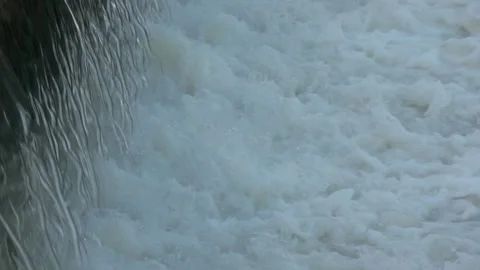 River Flow Rubber Dam Slow Motion Stock Footage 308713185