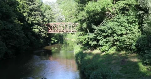 River flow under bridge Stock Footage 200959231