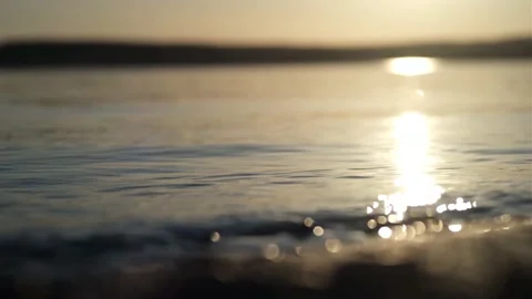 River flow, waves, reflection of sunlight on water surface, stones Stock Footage 157142207