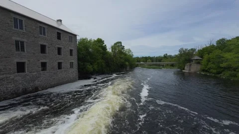 River by a flower mill Stock Footage 279962050