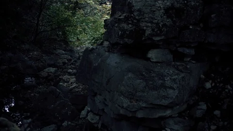 A river flowing between rocks Stock Footage 94535383