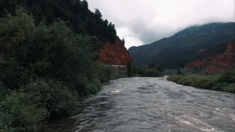 River Flowing in Colorado Stock Footage 123423003