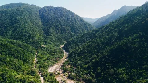 River flowing down the mountains of the Sierra Madre Occidental, Mexico Video stock 296225537