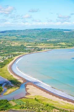 River flowing downstream to the beach Stock Photos