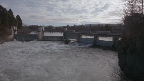 River flowing fast Stock Footage 99935407