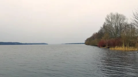 River flowing into a lake. Stock Footage 270380466